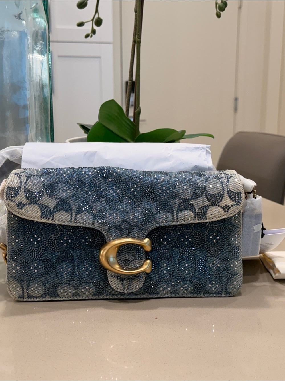 Coach Crystal Denim Tabby 26 NWT